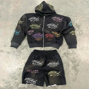 Veste coupe-vent réfléchissante pour hommes de haute qualité Ensemble short et jogging deux pièces brodées Réflecteur écologique pour hommes - Product Image 1