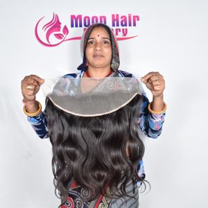 Supper 100% vente en gros perruques frontales Bodywave vague d'eau Transparent dentelle frontale couleur de cheveux humains perruques noires à vendre par exportation - Product Image 4