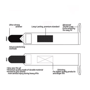 ยิมข้อมือห่อความแข็งแรง Warps รั้งข้อมือห่อสนับสนุนสำหรับกีฬายกน้ำหนัก - Product Image 5