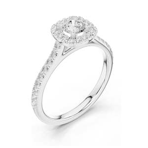 0.82 CT Round Halo Lab Diamond <b>Ring</b> for Women VVS-VS EF Clarity 18KT, 14KT, 10KT Gold & 925 Silver Rose, Yellow, White - Product Image 4