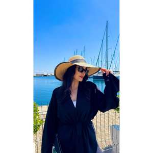 Camel Zigzag Striped Straw <b>Hat</b> - <b>Summer</b> Sun Protection Accessory - Ideal for Beach Style HSR2103 - camel2103 - Product Image 5