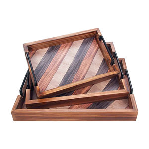Hôtel & Restaurant Restauration rapide Plateau en bois en verre Vaisselle Vaisselle Traiteur Plateau de service Plateau de service Plateaux en vente - Product Image 2