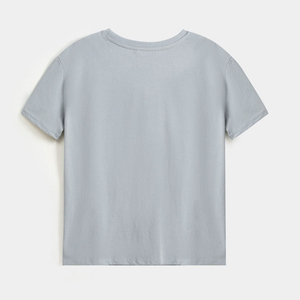 2025 Color gris mujeres algodón liso camisetas Streetwear nueva moda mujer verano camiseta fácil de usar camisa transpirable - Product Image 6