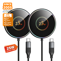NOUVEAU Chargeur magnétique sans fil 25W avec câbles de 1 m (3,3 pieds) – Câbles USB-C compatibles avec la vitesse de charge pour iPhone