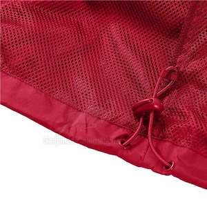 100% Polyester Hooded Canvas Windbreaker <b>Jacket</b> with Front Logo Quick Dry <b>Long</b> Sleeves for Men - Product Image 5
