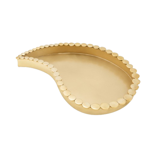 Rounded Metallic Food <b>Tray</b> <b>Gold</b> Polished Tabletop Decorative Dish & Platter Metal Serving <b>Tray</b> Dinnerware - Product Image 3