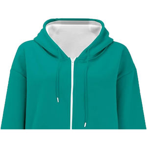 Robe pull en molleton d'hiver pour femme personnalisée, 100% coton, écologique, respirante, coupe-vent, avec broderie en relief sur le devant - Product Image 4