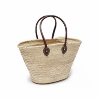 Sac fourre-tout de plage en feuilles de palmier tissées à la main, fabriqué en MA, avec longue poignée pour femmes, utilisation en extérieur