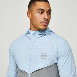 Veste coupe-vent pour homme avec un look audacieux, col montant, tissu en toile, capuche avec cordon de serrage, séchage rapide et personnalisable - Product Image 5