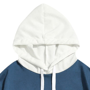 Léger 100% coton pull à capuche pour hommes haute qualité goutte épaule cordons surdimensionné hiver solide motif à capuche - Product Image 4