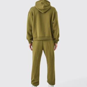 Ensemble de survêtement pour homme de haute qualité, à capuche, pour l'hiver, deux pièces, couleur unie, logo personnalisé de qualité supérieure, streetwear, survêtement - Product Image 5