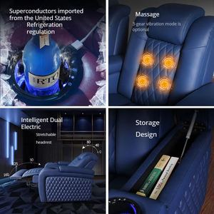 Sillón <span class=keywords><strong>Reclinable</strong></span> Eléctrico de Cine, Cómodo y de Alta Gama, Sofá de Cuero para Sala de Estar, Villa o Sótano - Product Image 3