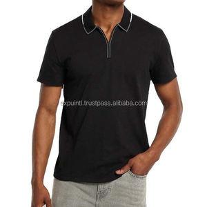 Camisas Polo para Hombre al por Mayor, Manga Corta de Verano, Bordado Personalizado de Alta Calidad, Color Sólido, Media Cremallera, 100% Algodón Jersey - Product Image 1