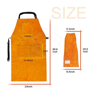 Premium Quality Heavy-Duty Industrial Sleeveless Bib Welding <b>Apron</b> Split Leather <b>Work</b> Safety Welder Customizable - Product Image 2