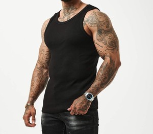 Camiseta sin mangas de algodón 100% de alto gramaje para hombre, estilo liso, con logo personalizado, de secado rápido, transpirable y antipilling, tendencia 2025 - Product Image 2