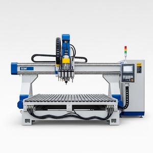 เครื่อง CNC เราเตอร์หินแบบหมุนสำหรับอุตสาหกรรมความแม่นยำสูงแบริ่งเลื่อยสะพานมอเตอร์ PLC ปั๊มหินอ่อนเทียม - Product Image 5