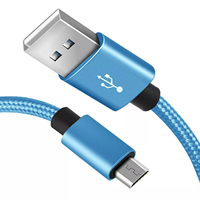 Câble de données USB tressé en nylon, vente flash, charge rapide 3A, Micro USB 2.0 pour ordinateur, téléphone portable, appareil photo et batterie externe