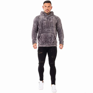 Pull à capuche en fausse fourrure Sherpa épais avec poche Design personnalisé hiver chaud logo personnalisé pull-over - Product Image 6