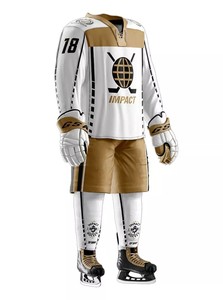 Vêtements de Hockey sur glace 100% Polyester, nouveau Design, tenue de Sport d'équipe personnalisée, uniformes de Hockey sur glace bon marché, Services OEM et ODM - Product Image 3