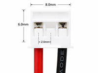 Kabel Harness Konektor Kunci HY2.0-3P Pasokan Pabrik 2Pin Merah Hitam untuk Baterai Lithium, Kamera LED, Instrumen