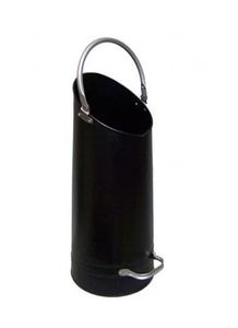 Cubo de carbón de hierro negro funcional con forma redondeada suave y asa de transporte fuerte para el almacenamiento de la chimenea del hogar - Product Image 5