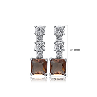 Boucles d'oreilles clous carrées en zircon CZ plaqué or, tendance, faites à la main, en argent sterling 925, bijoux pour cadeau de fête