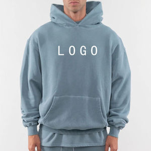 Sudadera con capucha de talla grande de gran tamaño para hombre, 100% algodón, estampado de alta calidad, sudaderas de peso pesado con logotipo personalizado para - Product Image 3