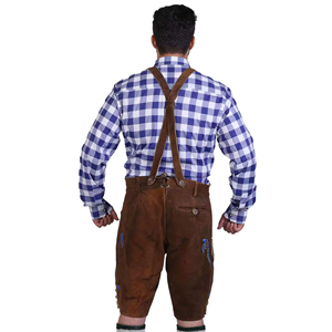 Shorts Lederhosen bavarois pour hommes bretelles réglables brodées en faux daim pour les célébrations de l'Oktoberfest et les fêtes à thème - Product Image 6