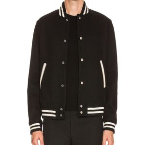 Vestes de baseball universitaire avec impression de logo personnalisé pour hommes veste Letterman à manches longues avec fermeture à glissière design uni vierge style américain - Product Image 6