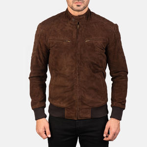 El mejor diseño personalizable chaqueta de cuero de oveja acolchada para Hombres estilo casual con cierre de cremallera para el invierno - Product Image 1