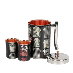 Hot Sale Pure Copper Water Jug with Glasses Available in Polish and Matte Finishing with Premium Packaging Water Copper Jug - Product Image 1