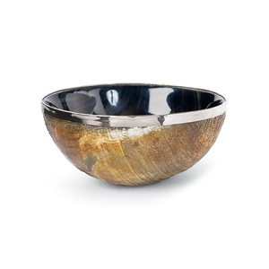 Bol à salade au design unique Corne naturelle avec base en métal Qualité de luxe Bol à nourriture en corne solide de taille moyenne Vente en gros - Product Image 4
