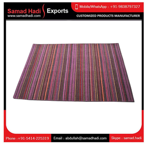 Laine indienne faite à la main de couleur vibrante de qualité supérieure Durries tapis à tisser uniques couleur unie décor à la maison durable écologique - Product Image 2