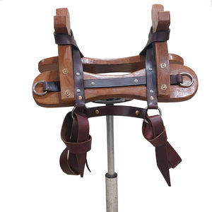 Selle d'âne en cuir de buffle et bois de sheesham teints à la batterie avec raccord en acier inoxydable/Mule Sheesham/Selle en palissandre - Product Image 1