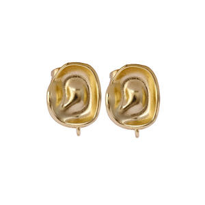 Connecteurs minimalistes pour boucles d'oreilles en laiton, 10 mm, plaqués or, apprêts DIY, breloques, paires, pièces de fleurs pendantes, bélières individuelles, pour bijoux - Product Image 4