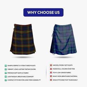 Kilt écossais moderne MacLaren pour homme, en laine acrylique de haute qualité, design plissé, bretelles réglables, kilt durable 2026 - Product Image 4