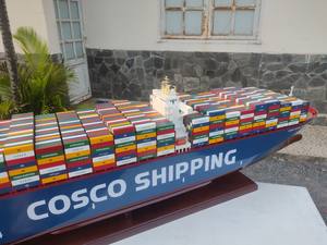 Gia Nhien Maquette de bateau Cosco XXL Commercial du fabricant 200cm Bateau artisanal en bois Design personnalisé pour cadeaux - Product Image 2