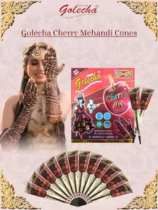 Conos Mehndi Golecha Cherry de la mejor calidad, paquete de 12 para Mehndi rojo brillante o uso nupcial y de fiesta a precio de exportación - Product Image 3
