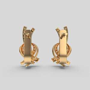 Meilleur meilleur élégant coupe Solitaire solide 14k or laboratoire cultivé diamant scintillant tourbillons boucles d'oreilles fiançailles mariage perle - Product Image 4