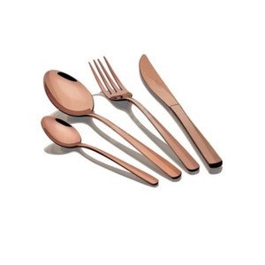 Ensemble de couverts en acier inoxydable avec finition en cuivre Design tendance moderne Idéal pour la table à manger à la maison Couverts de luxe - Product Image 1