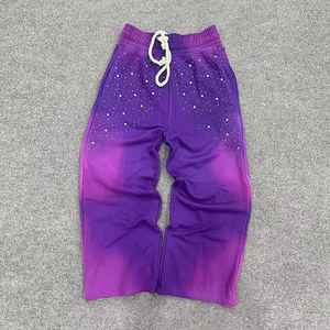 Pantalones Deportivos para Hombre, Estilo Urbano, Pantalones de Chándal Gruesos de 380 g/m², Algodón, Corte Holgado, Pierna Recta, Joggers con Pedrería y Efecto Desgastado por el Sol - Product Image 2