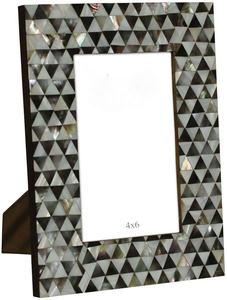 Cadre photo incrusté de nacre avec base en MDF fait à la main pour table et affichage mural - Product Image 6