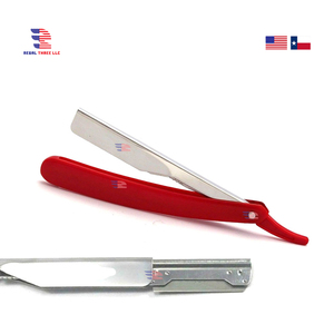 มีดโกนแบบพับได้ใบมีดตัดตรงลำคอทำจากสเตนเลสที่โกนขนคุณภาพสำหรับทำความสะอาดเส้นผม - Product Image 6