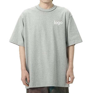 Camiseta lisa de peso pesado clásica personalizada, camisetas transpirables cómodas de talla grande para hombre, camiseta Vintage con cuello redondo - Product Image 2