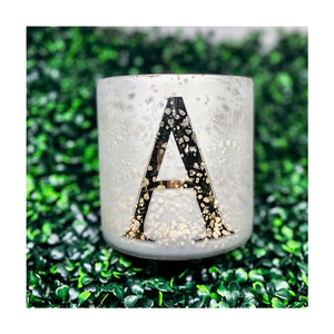 Dernières bougies de l'alphabet au mercure verre feuille d'or décoration de la maison en verre à prix raisonnable - Product Image 1