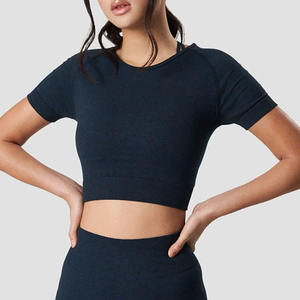 LOGO personnalisé vente en gros de haute qualité 100% coton respirant grande taille femmes hauts courts ajusté T-shirt vierge - Product Image 1