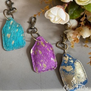 Nouveauté porte-clés en cuir de vachette porte-clés en cuir de vachette léopard porte-clés élégants porte-clés en fourrure véritable - Product Image 1