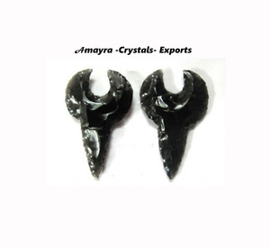 หัวลูกศรหินโมราสีดำแกะสลักพลอย0.5-1นิ้วหัวลูกศรทำมือคุณภาพสูงซื้อออนไลน์จากคริสตัล Amayra ส่งออก - Product Image 6