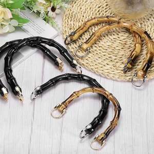 Factory High Quality Bamboo Bag <b>Handles</b> Semicircle Wooden <b>Handle</b> for <b>Handbags</b> Accessories - Product Image 4