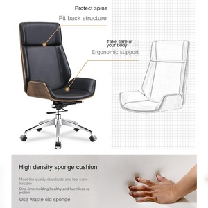 Chaise de bureau ergonomique moderne pivotante en acier inoxydable avec dossier croisé et accoudoirs, haute qualité, nouvelle, à prix abordable - Product Image 3